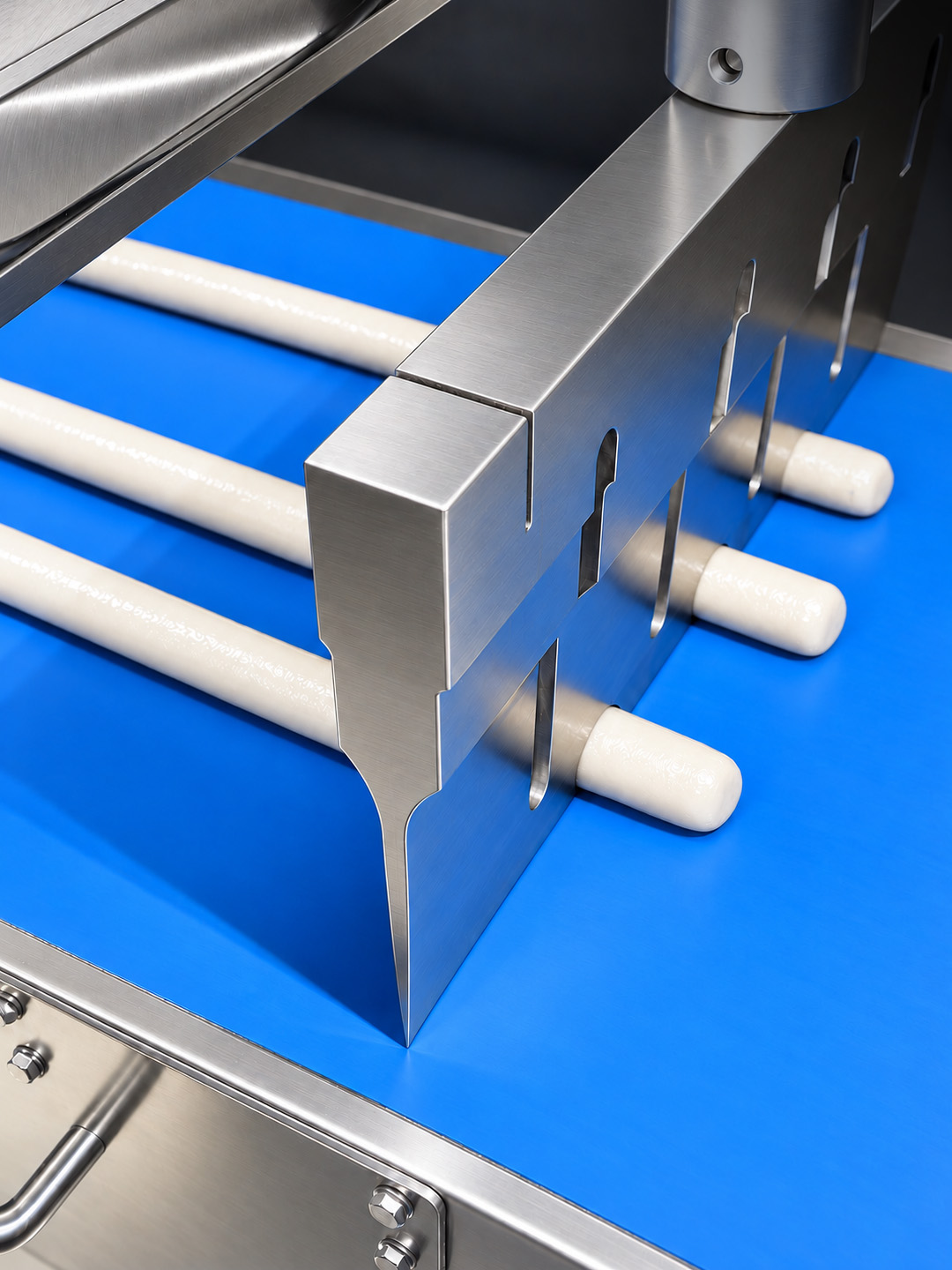 Ultrasonic confectionery cutting machine cutting long products