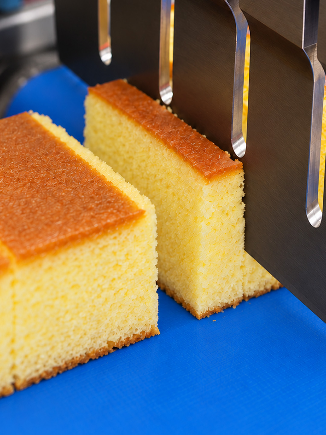 T-250 ultrasonic slicer blade and cake cut surface detail