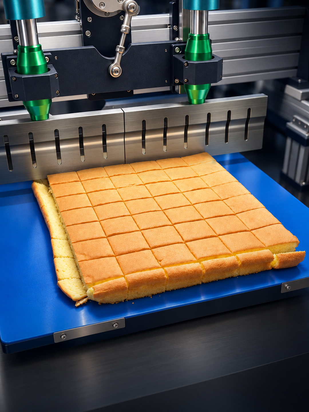 T-300 ultrasonic cutter with rectangular cake cuts