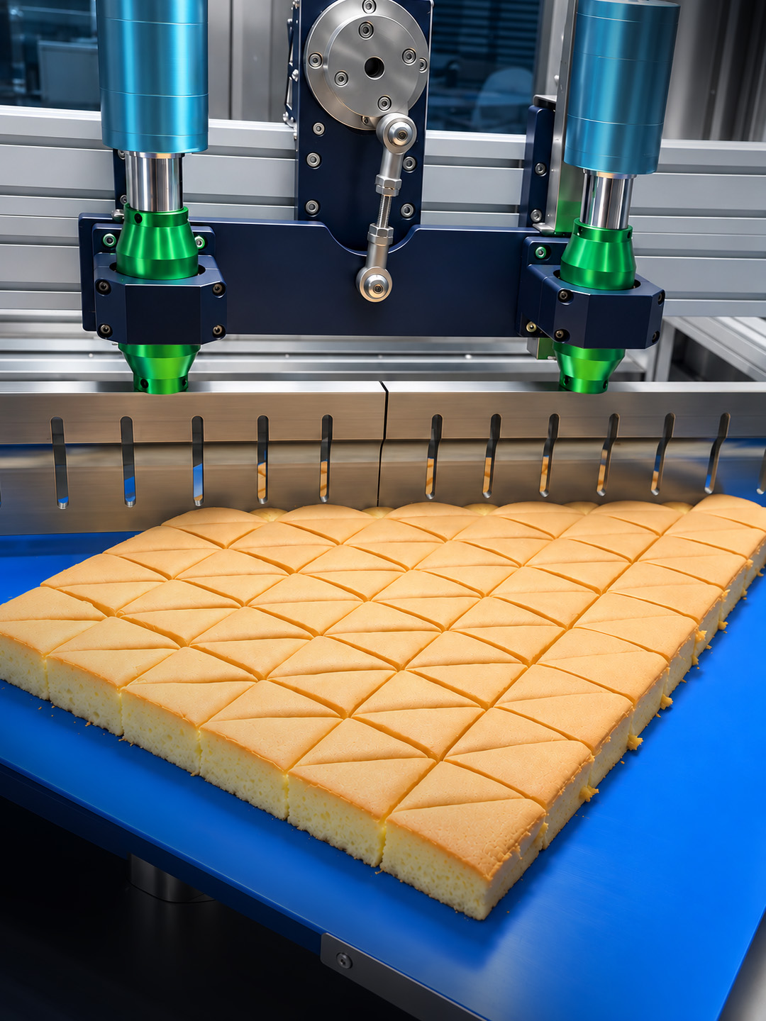 T-300 ultrasonic cutter with triangular cake cuts